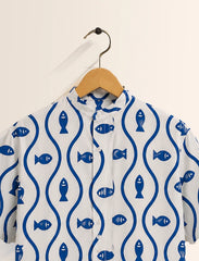 Fishes Print Unisex Half Sleeve Shirt - XPST