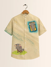 Elephant Print Unisex Half Sleeve Shirt - XPST