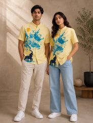 Elephant Splash Print Unisex Half Sleeve Shirt - XPST