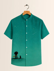 Green Boy Print Unisex Half Sleeve Shirt - XPST