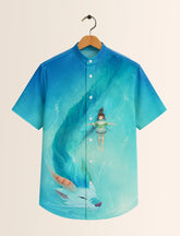 Green Girl Print Unisex Half Sleeve Shirt - XPST