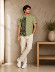 Green Mandala Print Unisex Half Sleeve Shirt - XPST