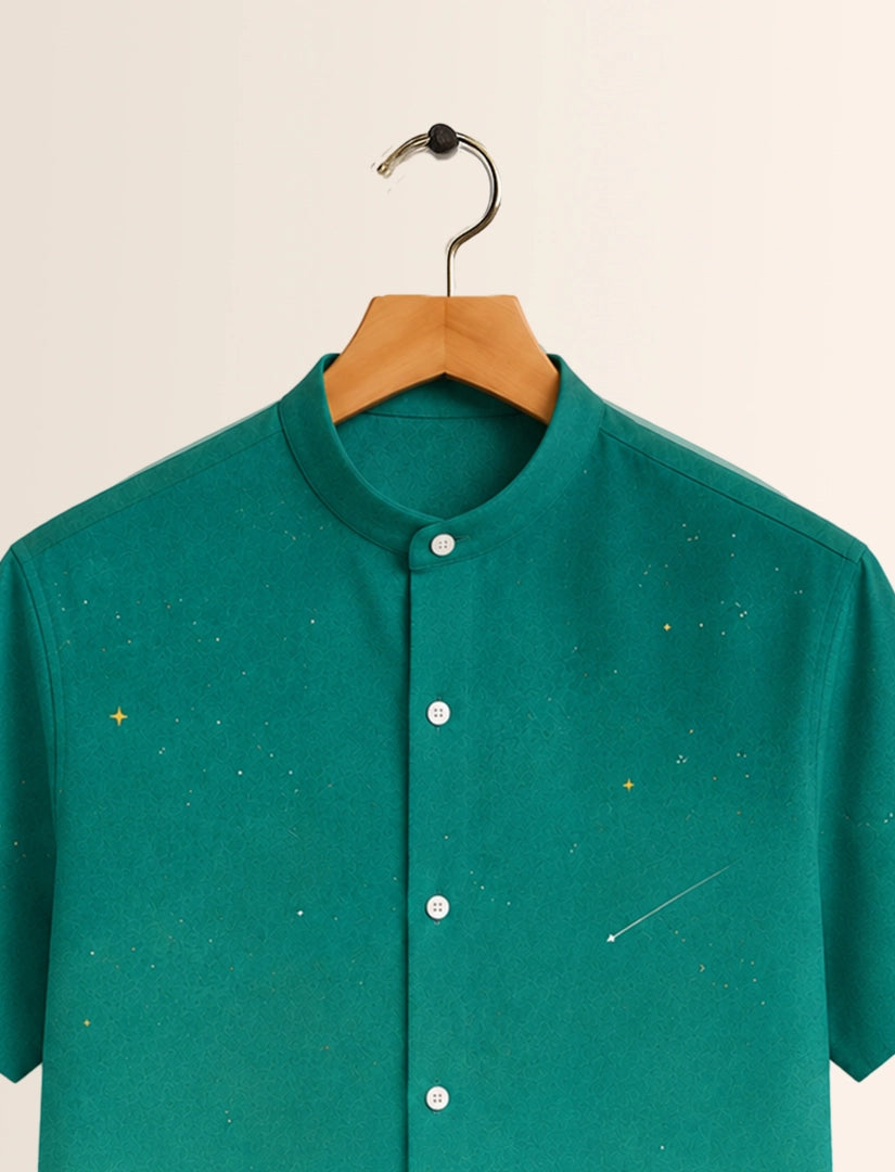 Green Boy Print Unisex Half Sleeve Shirt - XPST