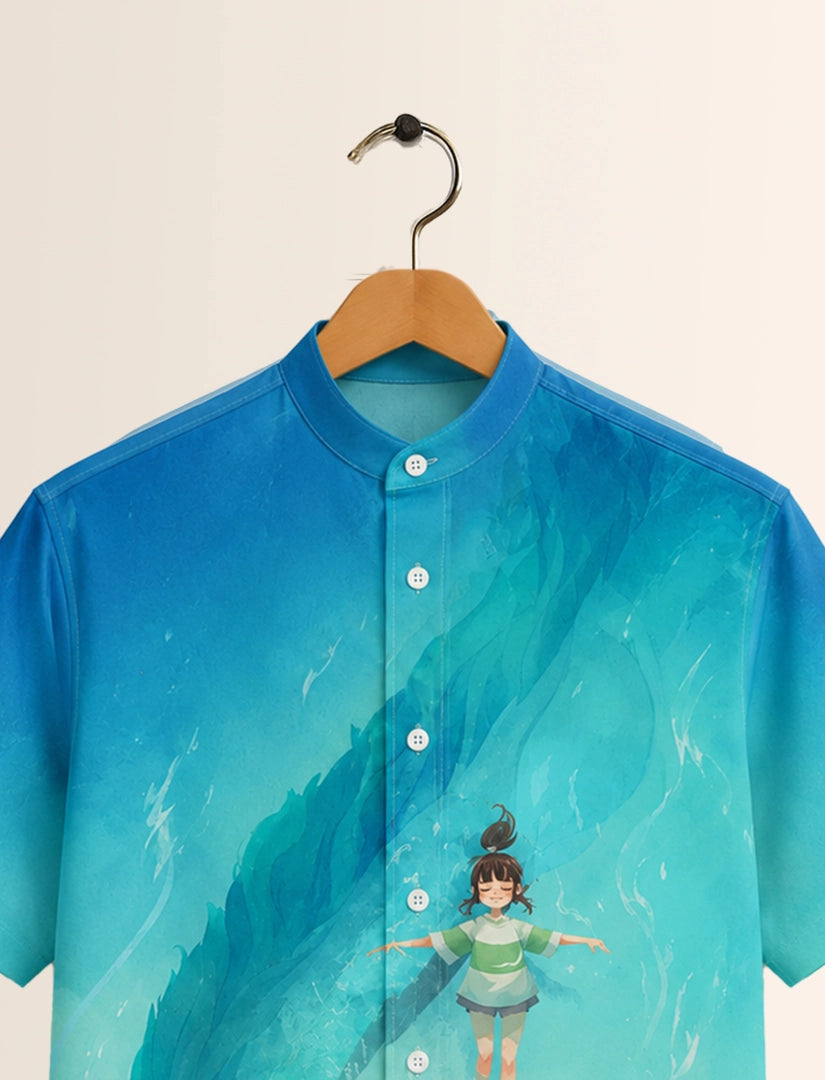 Green Girl Print Unisex Half Sleeve Shirt - XPST