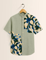 Green Patch Print Unisex Half Sleeve Shirt - XPST