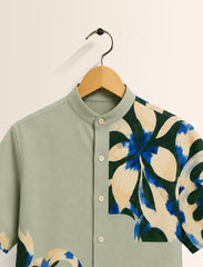 Green Patch Print Unisex Half Sleeve Shirt - XPST