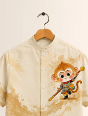 Monkey Print Unisex Half Sleeve Shirt - XPST