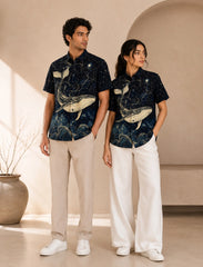 Sky Dolphin Print Unisex Half Sleeve Shirt - XPST